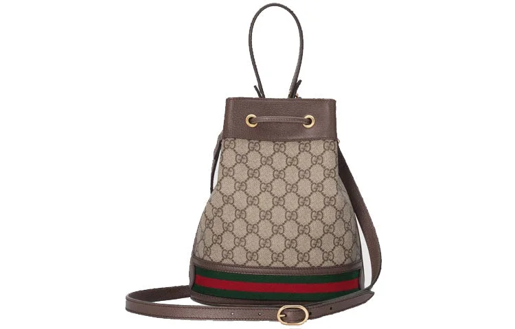 Mini bags for evening out(WMNS) GUCCI Ophidia Logo Stripe Webbing Canvas Drawstring handbag Small / Brown Classic 550621-96I3B-8745