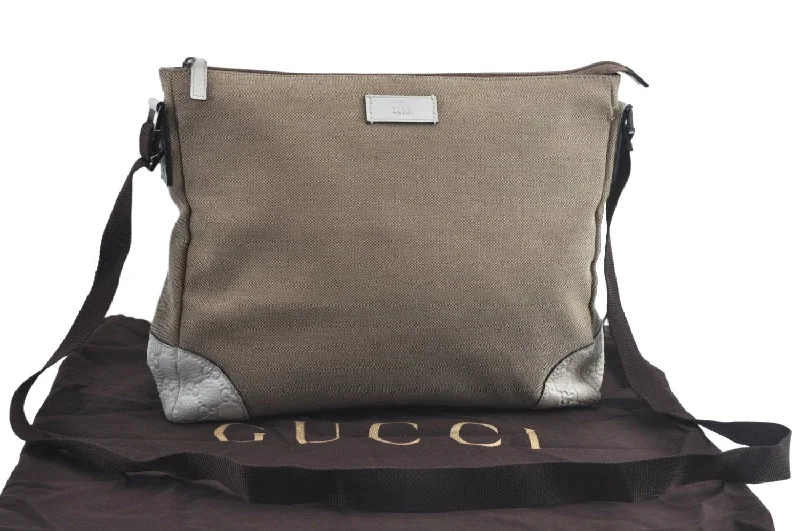 Best bags for business tripsAuthentic GUCCI Shoulder Cross Body Bag GG Canvas Leather 257301 Beige K8258