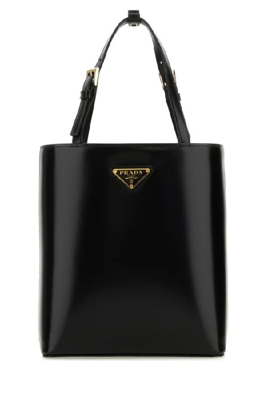 Ladies Prada Galleria bags with a detachable shoulder strapPrada Women Black Leather Handbag