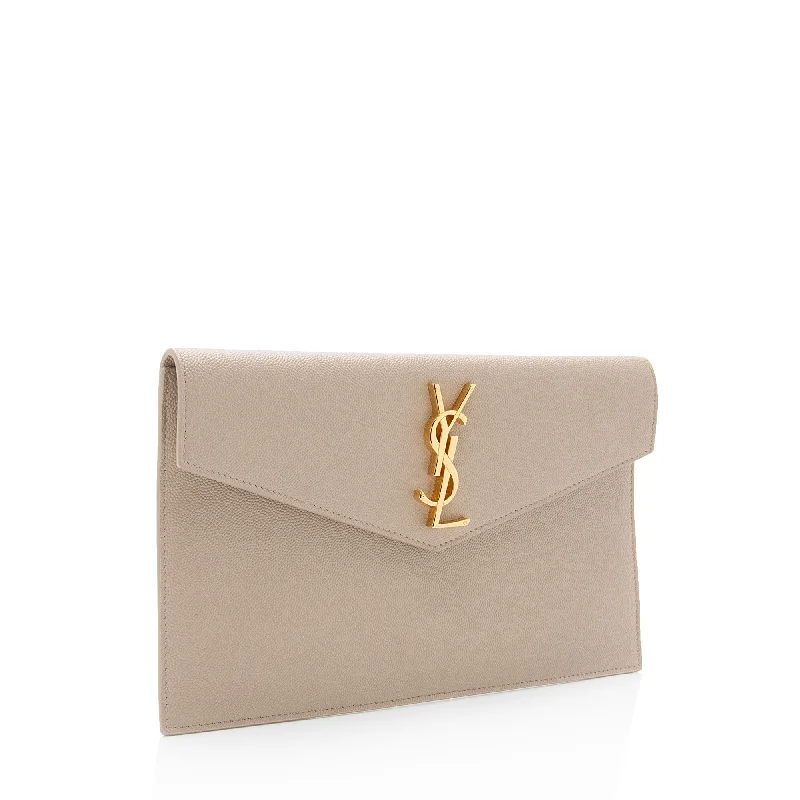 Best-selling designer bags 2025Saint Laurent Grain de Poudre Monogram Uptown Envelope Clutch jXfAtG