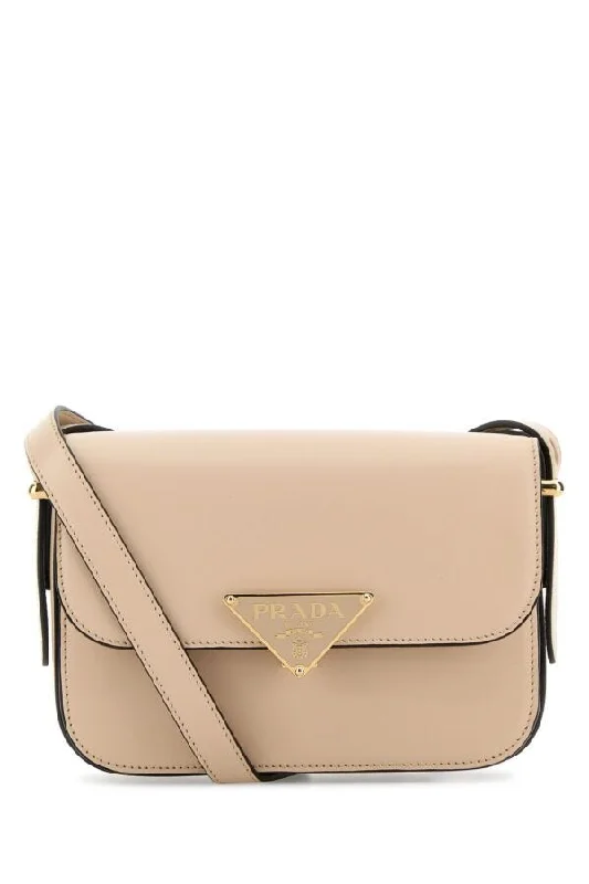 Prada handbags with a patent - leather finish for a shiny and sophisticated appearancePrada Women Light Pink Leather Crossbody Bag