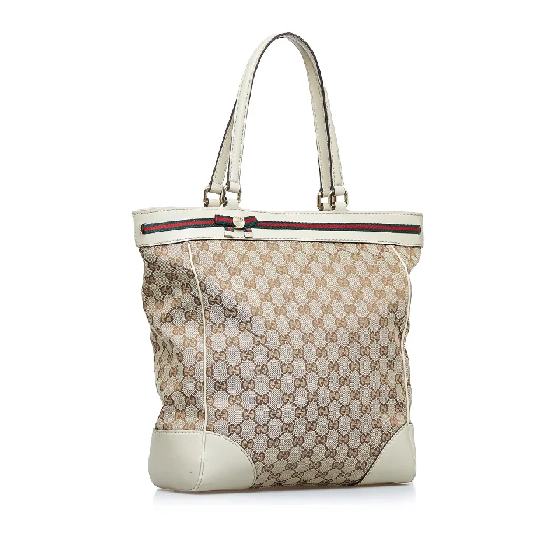 Luxury handbags 2025Beige Gucci GG Canvas Mayfair Tote Bag