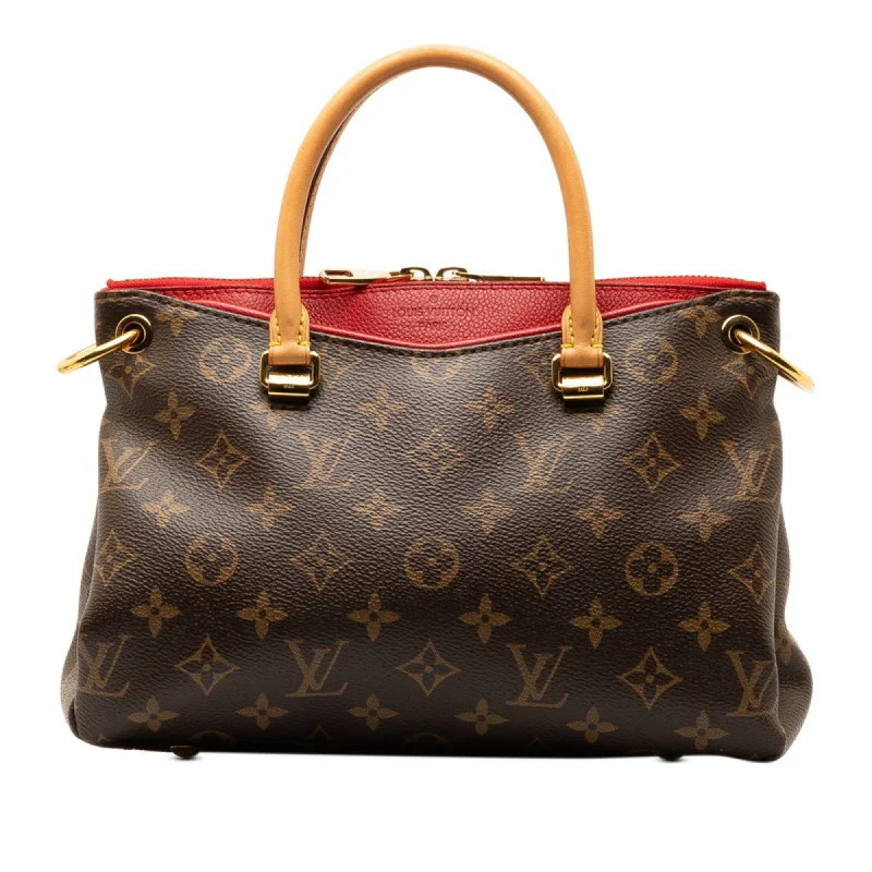 Louis Vuitton tote bags with a printed LV logo on the front for brand visibilityLOUIS VUITTON Pallas Handbag