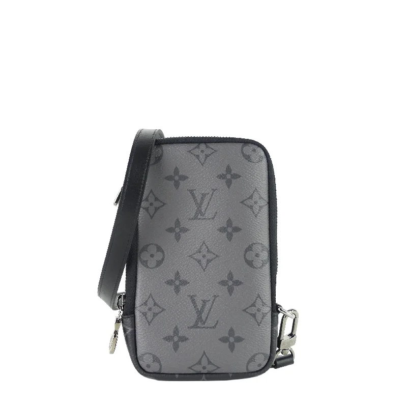 Louis Vuitton crossbody bags with a printed floral pattern for femininityDouble Phone Eclipse Reverse Canvas Pouch