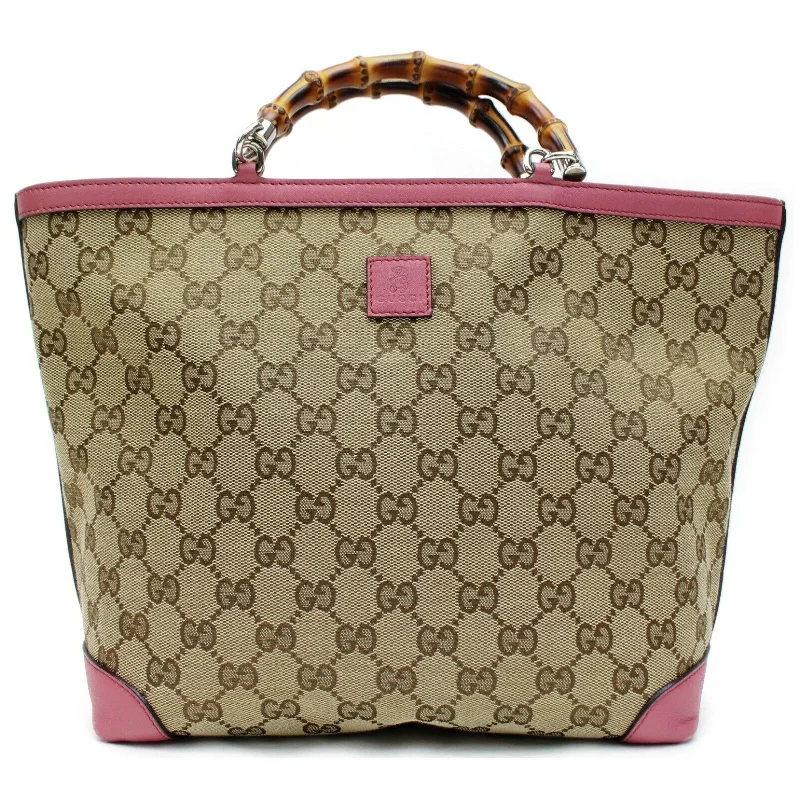 Luxury brand bags on saleBrand Inspired Gucci Tote Bag Kids Line Banboo Tote Bag Pink Canvas (SHC7-10998)