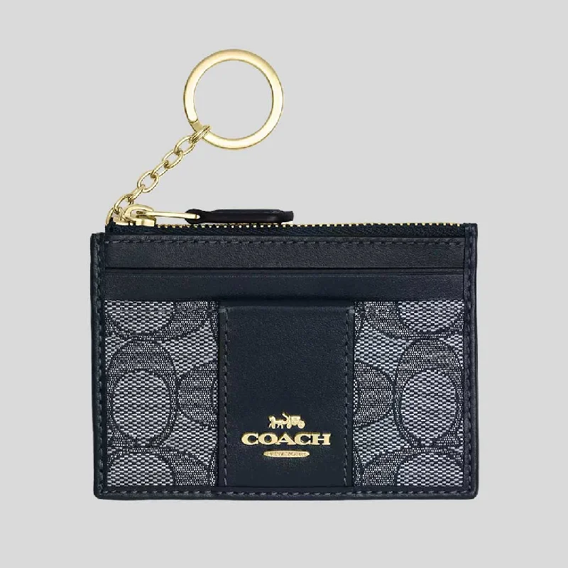 Best tote bags for workCOACH Mini Id Skinny In Signature Jacquard Midnight Navy Multi CU988