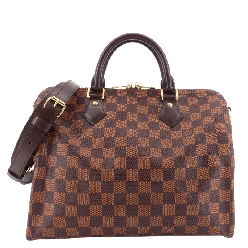 Ladies Louis Vuitton Capucines bags with a detachable shoulder strapSpeedy Bandoulière 30 Damier Ebene Canvas Bag