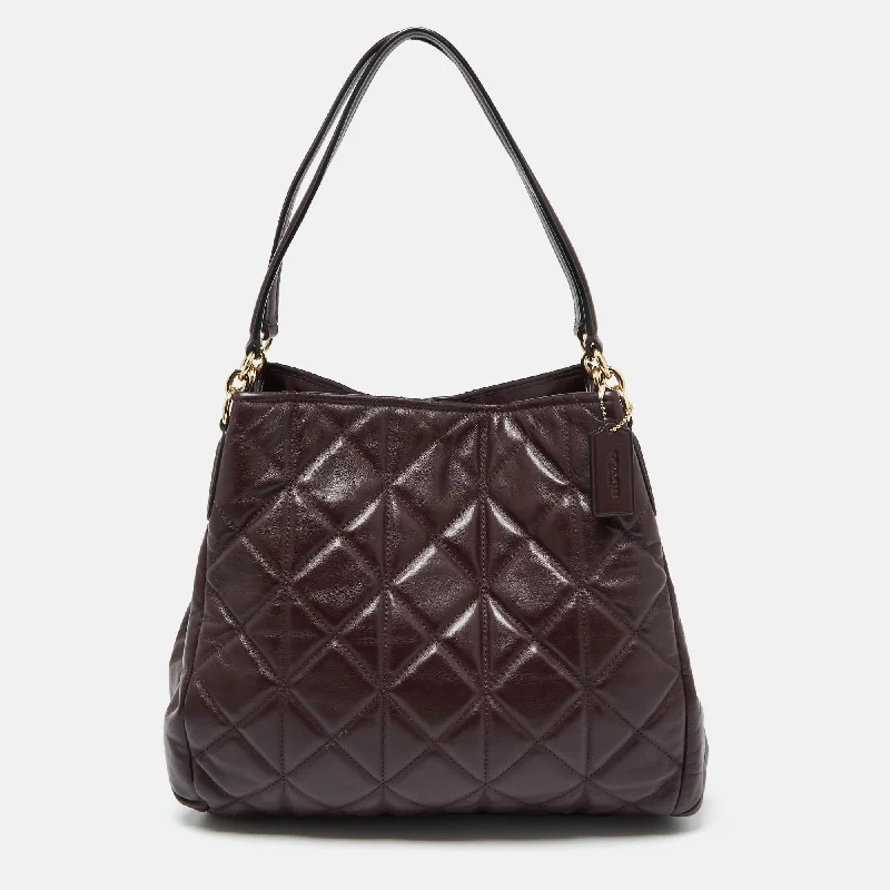 Best bags for business tripsBurgundy Quilted Leather Phoebe Madison Shoulder Bag