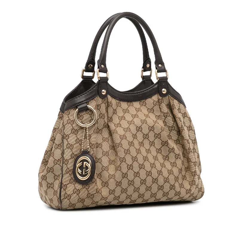 Affordable luxury bags Beige Gucci GG Canvas Sukey Tote