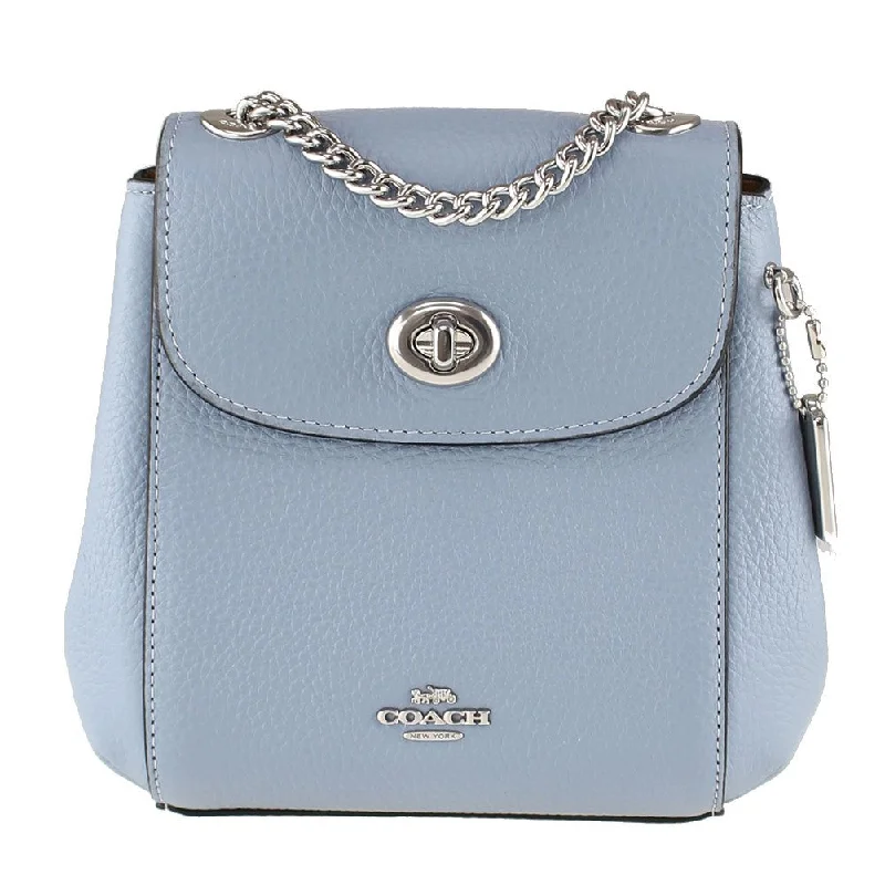 Best-selling designer bags 2025COACH C5677 Convertible Mini Backpack Pebble Leather Turnlock Cornflower Blue