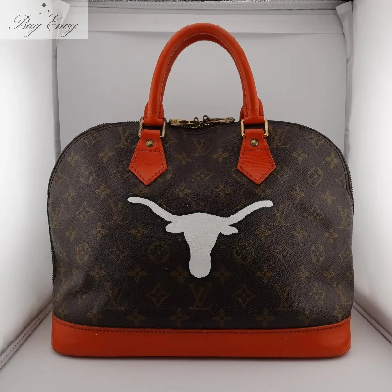 Medium - sized Louis Vuitton tote bags for work and shoppingLOUIS VUITTON Monogram Alma with Custom Longhorn Art