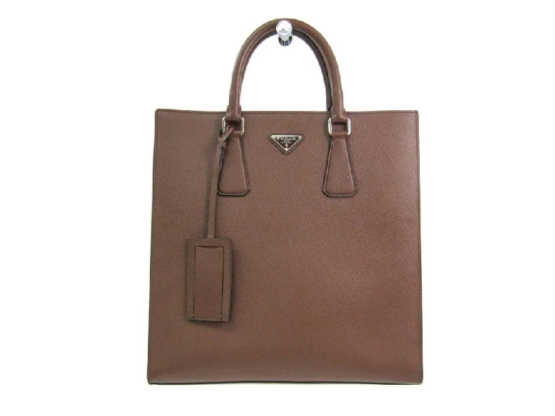 Ladies Prada Re - Edizione 2005 bags with a star - shaped charm for a playful touchPrada Brown Saffiano Tote North South (SHA-10746)