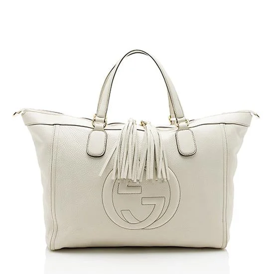 Sustainable fashion bagsGucci Leather Soho Large Zip Tote