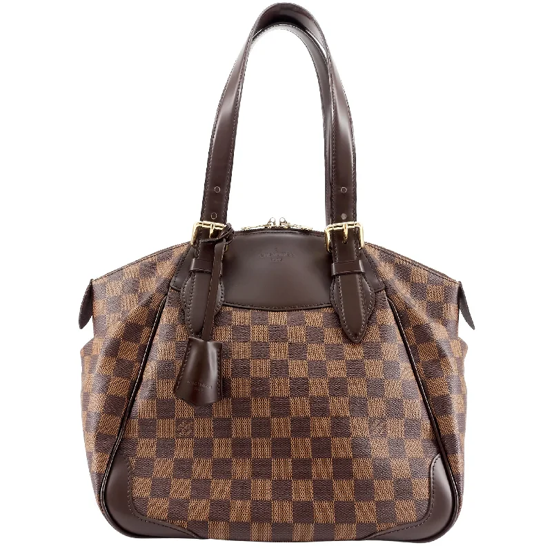 Ladies Louis Vuitton Capucines bags with gold - toned hardwareVerona MM Damier Ebene Canvas Bag