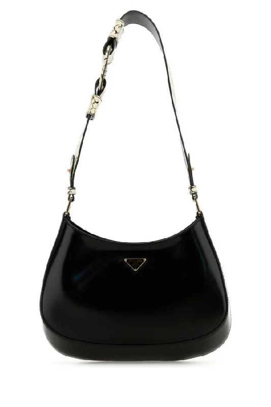 Prada nylon backpacks with a sleek, minimalist appearancePrada Women Black Leather Cleo Shoulder Bag