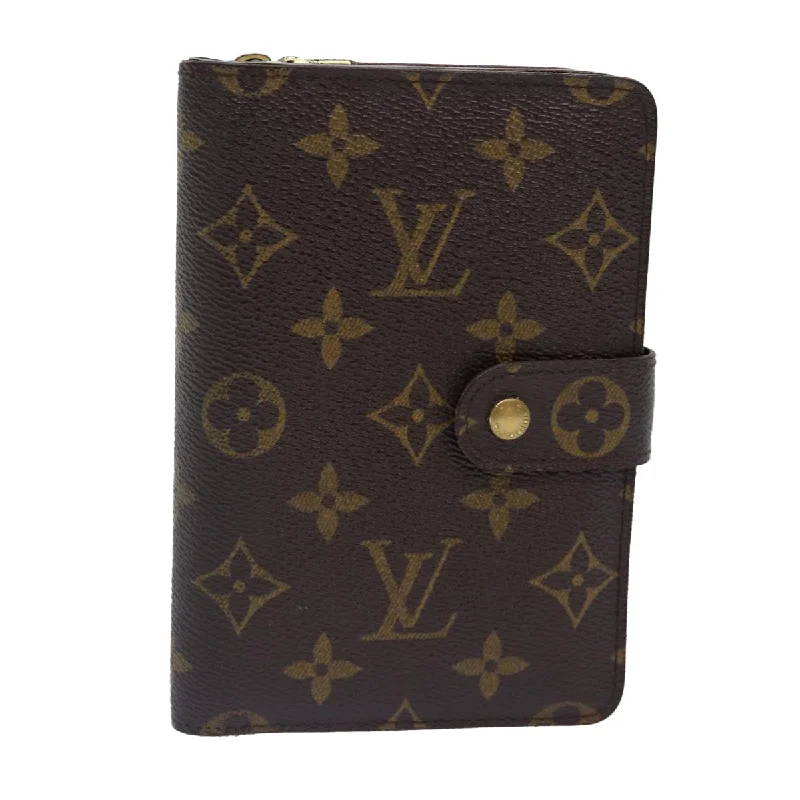 Louis Vuitton tote bags with a water - resistant coating for outdoor useLOUIS VUITTON Monogram Porto Papie Zip Wallet M61207 LV Auth bs16871