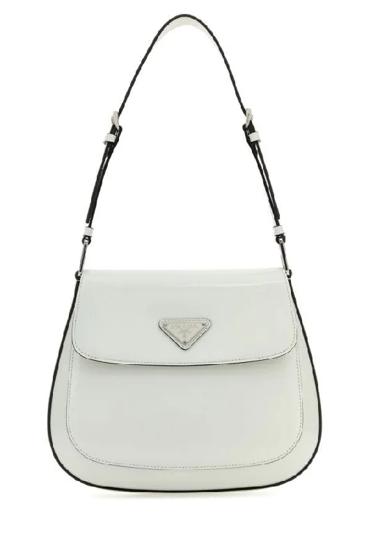 Ladies Prada Re - Edizione 2005 bags with a star - shaped charm for a playful touchPrada Women White Leather Cleo Shoulder Bag