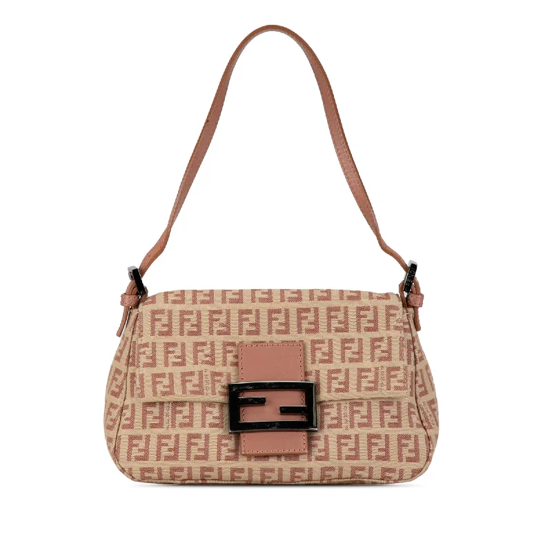 Top-rated backpack brandsBeige Fendi Mini Zucchino Canvas Mamma Forever Shoulder Bag