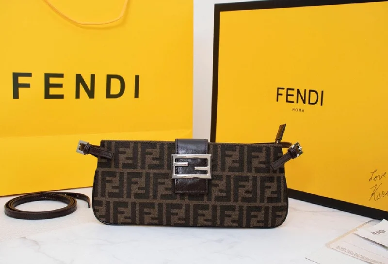 Fendi tote bags with a snap - button closure and a decorative charm for a fashionable and personalized lookEN   Designer bags by Fendi 021