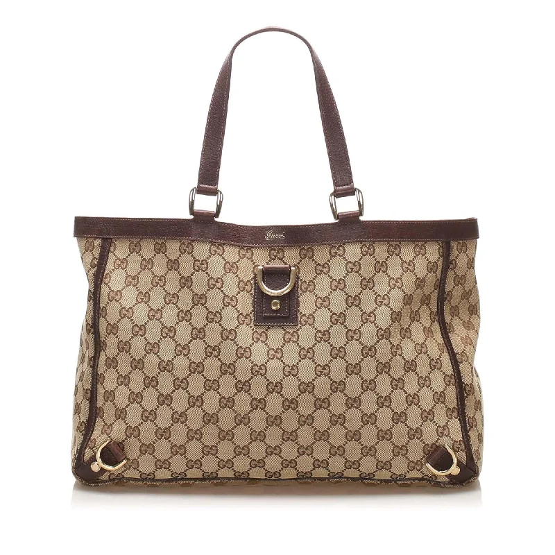 Affordable luxury bags Gucci GG Canvas Abbey D- Ring Tote Bag (SHG-11803)