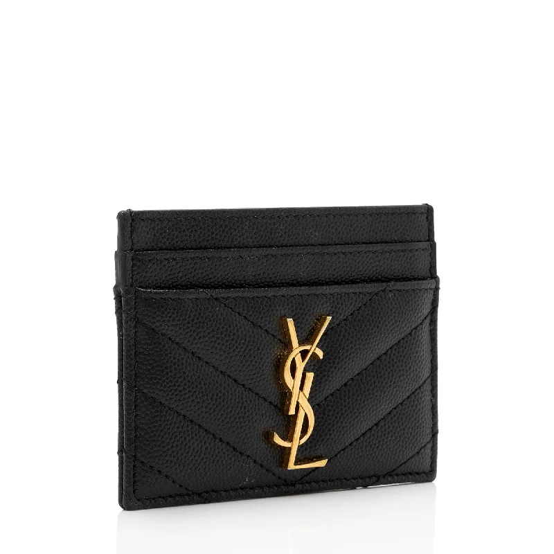 Designer bags for womenSaint Laurent Matelasse Grain de Poudre Monogram Card Case 6ioPjj