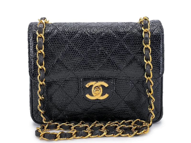 Chanel Colorful Handbag for Spring OutfitsChanel Vintage Lizard Mini Flap Bag 1993 Black Square 24k GHW RXB