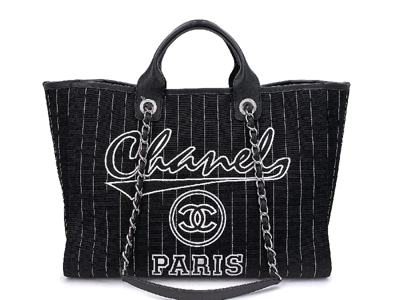 Chanel Medium Tote Bag for Office LadiesRare Chanel Baseball Jersey Deauville Tote Bag