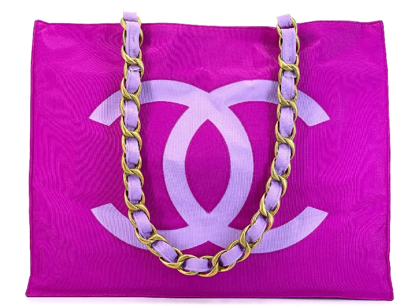 Chanel Classic Flap Bag for Evening PartyChanel 1994 Vintage Iconic Fuchsia Purple Chunky Chain Tote Bag