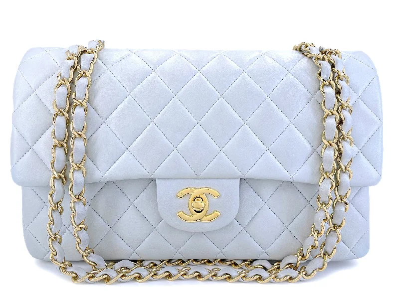 Chanel bags with exclusive seasonal releasesChanel 2002 Vintage Pale Blue Medium Classic Double Flap Bag 24k GHW Lambskin HSO