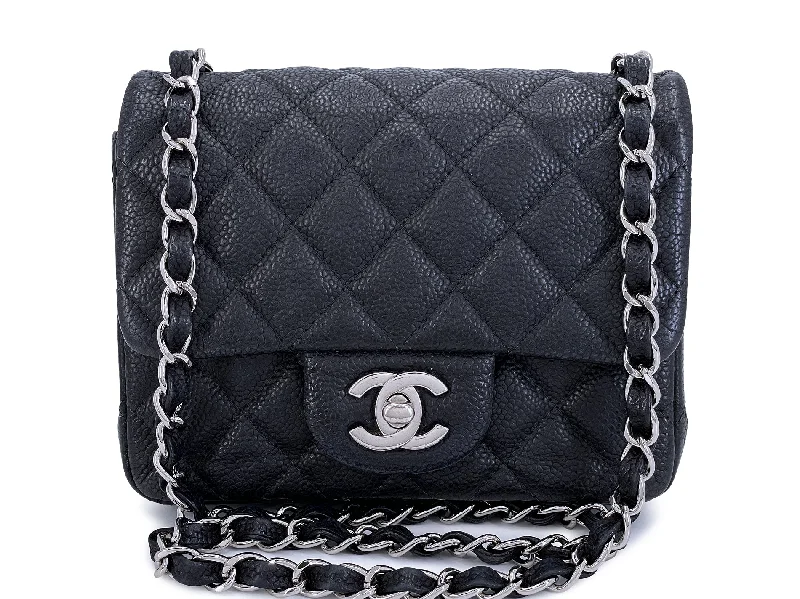 Chanel bags with the perfect balance of luxury and functionalityChanel Black Caviar Mini Flap Bag Square Classic SHW