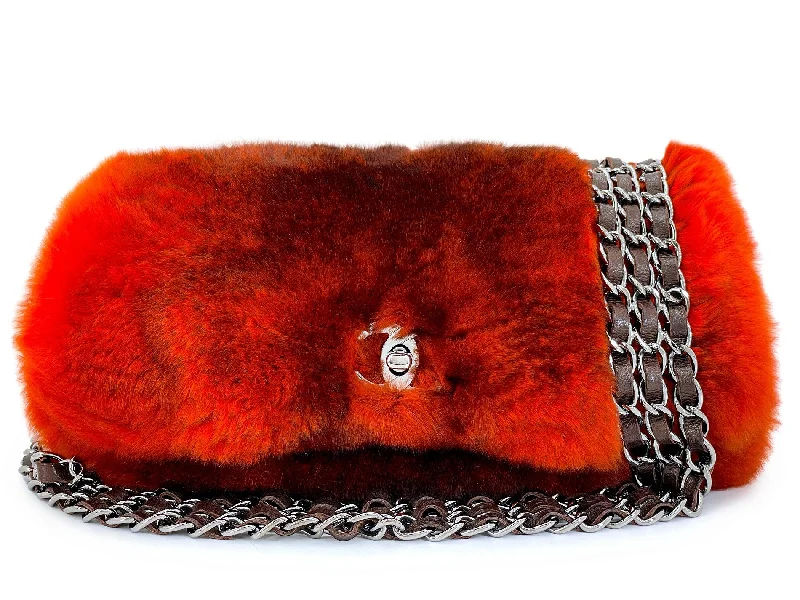 Chanel bags for women with a taste for high fashionChanel Chinchilla Orylag Triple Chain Fur Flap Bag RHW Z2C