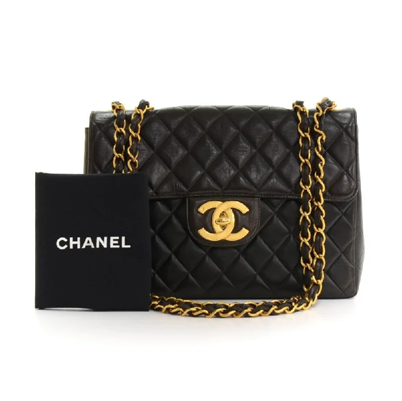 Chanel bags with iconic gold chainsQuilted Lambskin Leather Bag