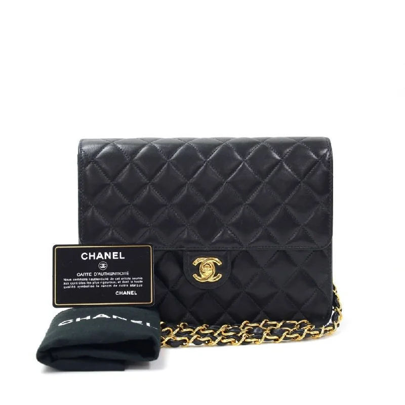 Chanel bags with leather and tweed combinationsQuilted Lambskin Leather Bag