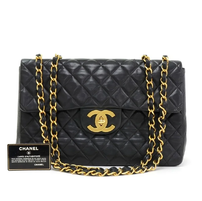 Chanel bags with iconic stitching detailsQuilted Lambskin Leather Maxi Bag