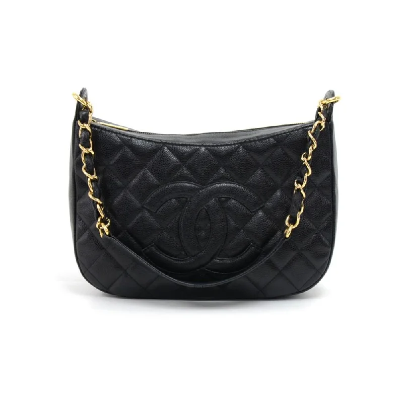 Chanel classicQuilted Caviar Leather CC Logo Shoulder Bag