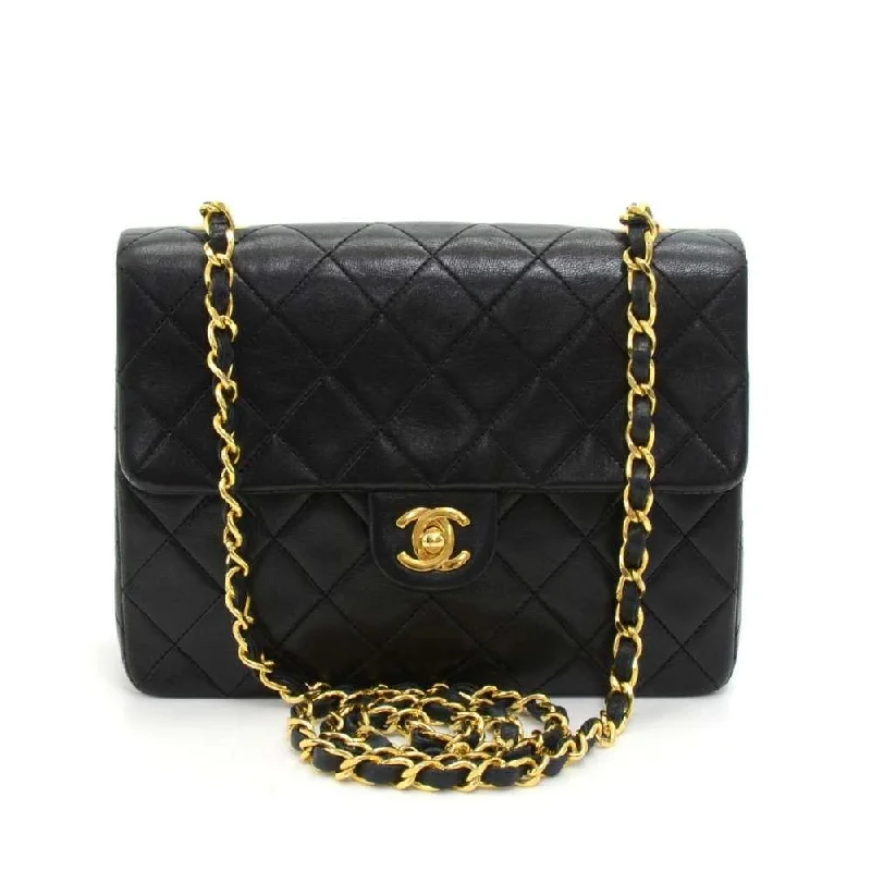 Chanel bags with iconic gold chainsQuilted Lambskin Leather Bag