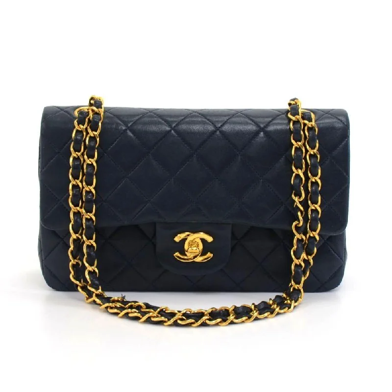 Chanel bags with chain and leather strap combinationsDouble Flap Quilted Lambskin Leather Bag