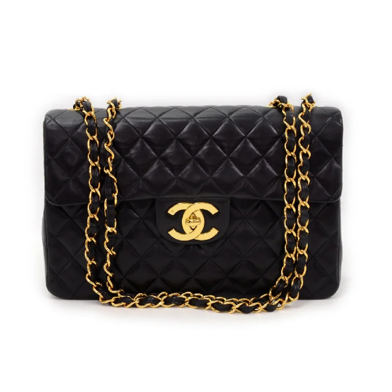 Chanel bags with gold, silver, and pearl accentsQuilted Lambskin Leather Maxi Bag