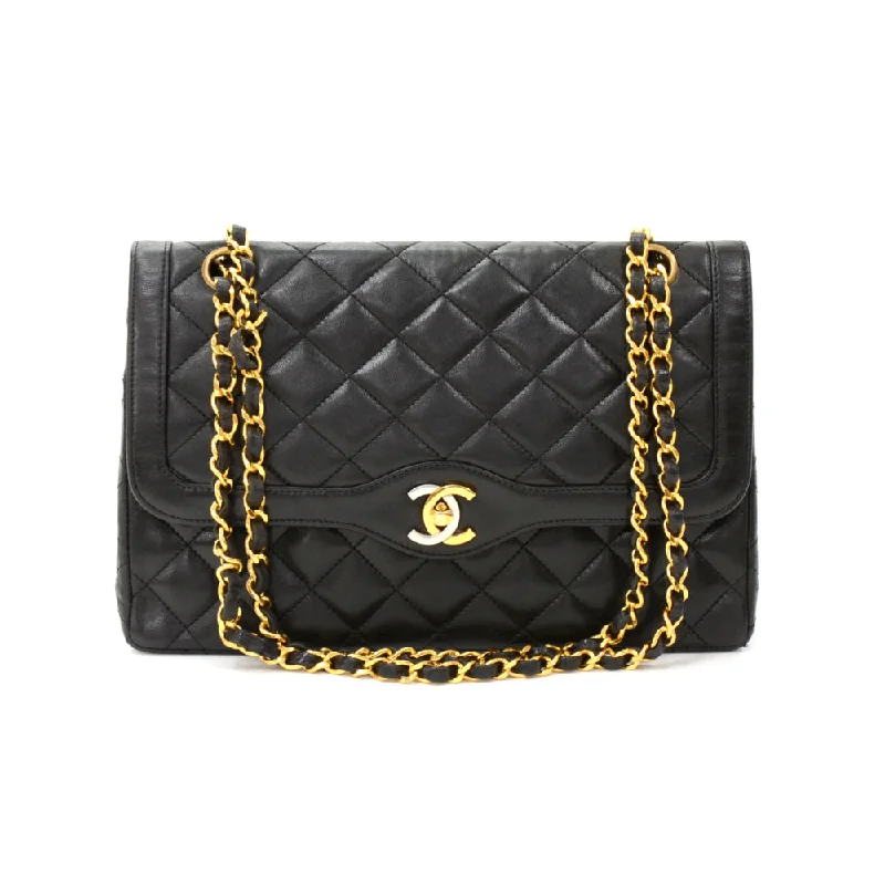 Chanel Black Handbag for Business MeetingsDouble Flap Quilted Lambskin Leather Bag