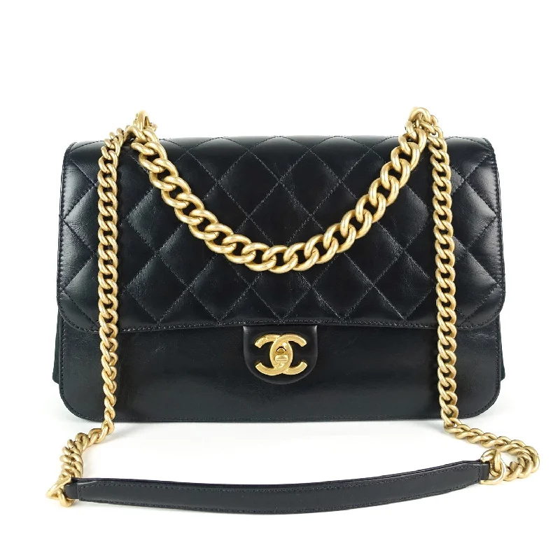 Chanel Vintage Inspired Handbag for Retro LoversStraight Line Calfskin Leather Flap Bag