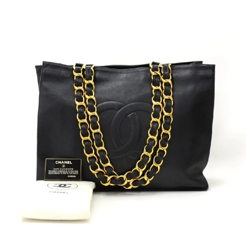 Chanel classicJumbo Lambskin Leather Shopping Tote Bag