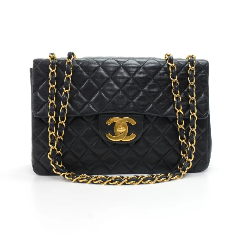 Chanel bags with iconic gold chainsQuilted Lambskin Leather Single Flap Bag