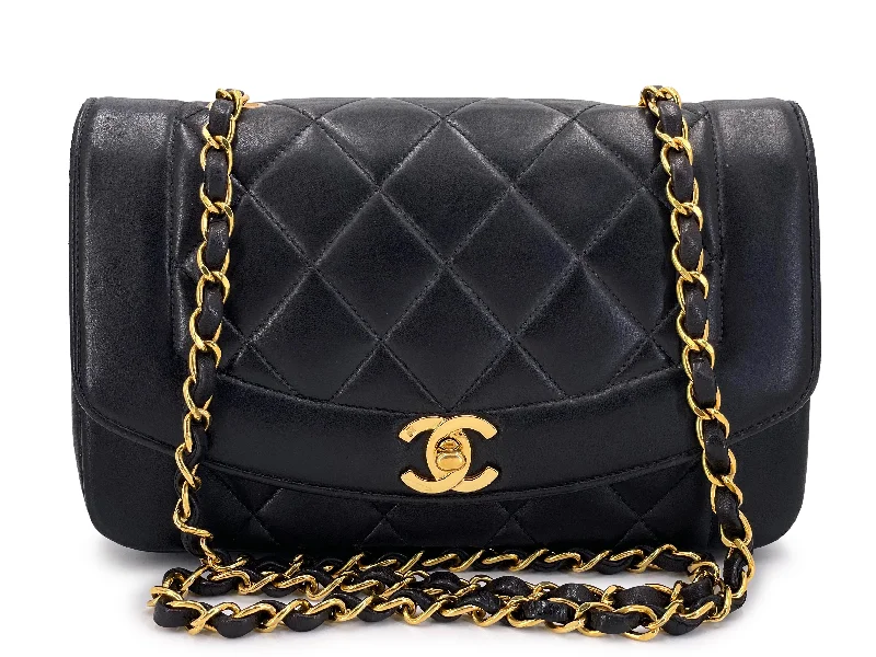 Chanel bags with modern touchesChanel Small Diana Bag Vintage Black Lambskin 24k GHW Flap VTN