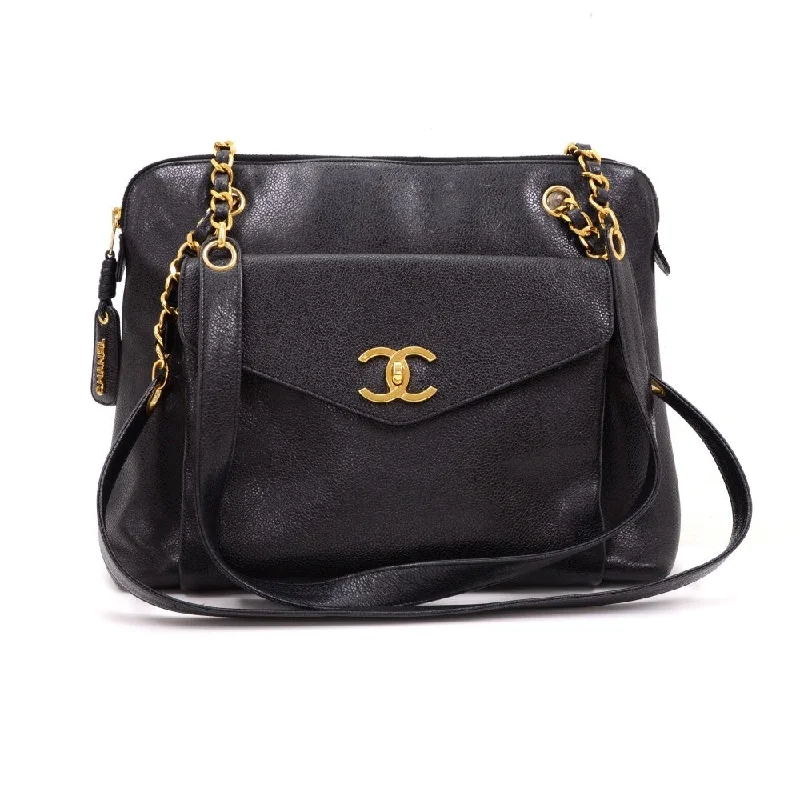 Chanel bags for a polished and professional appearanceCaviar Leather Frontal Envelope Pocket Shoulder Bag