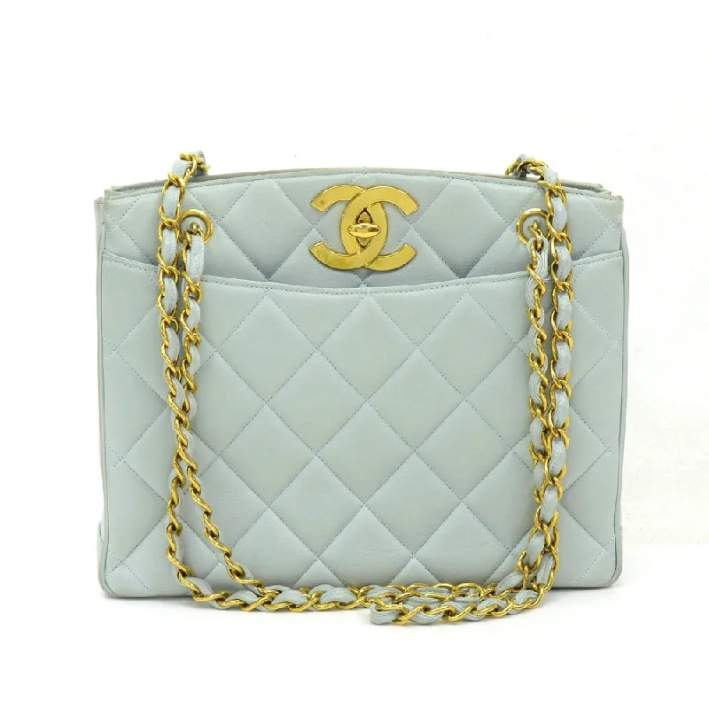 Chanel bags as wedding day accessoriesQuilted Lambskin Leather Tote Bag