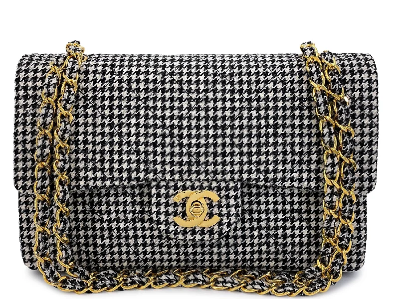 Chanel bags with modern touchesChanel Vintage Houndstooth Small Classic Flap Bag 1991 Rare 24k GHW Double