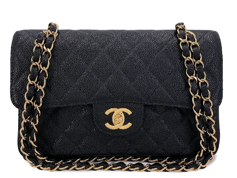 Chanel bags with intricate metal hardwareChanel Vintage Small Caviar Classic Flap Bag Black 24k GHW 2003