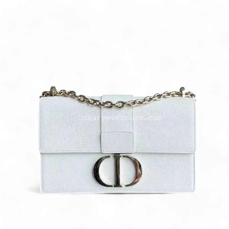 Christian Dior crossbody bags with a front - flap pocket for easy access30 Montaigne East West Grained Calfskin Cream White Golden Hardware