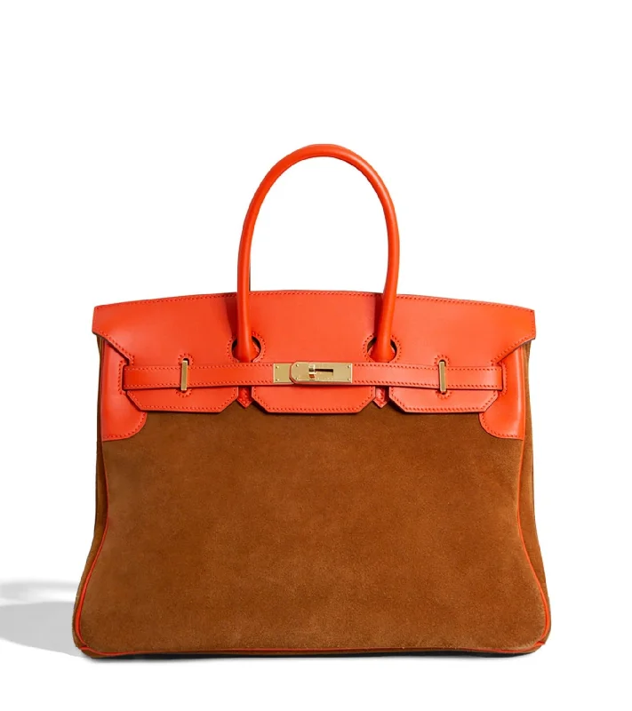 Birkin 35 Grizzly Suede and Swift PBHW