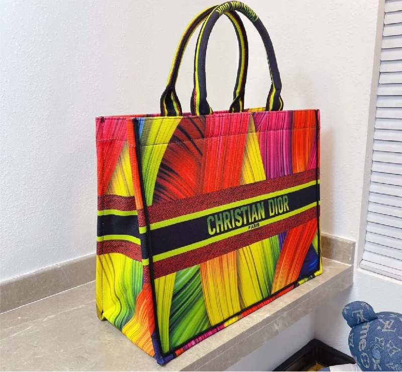 High - fashion Christian Dior bags with a geometric patternColorful Dior Large Handbag